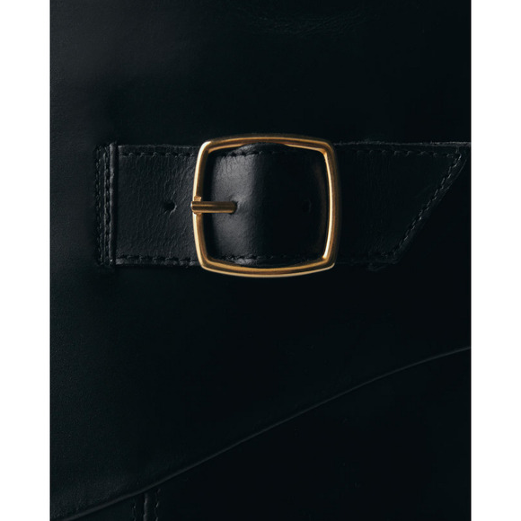 NEW MANGO MNG BLACK LEATHER BUCKLES BUCKLE BOOTS SZ 38 7.5 - Picture 7 of 14